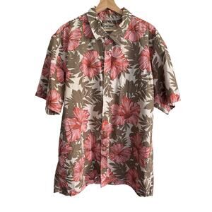 Cooke Street Men's 2XL Hawaiian Hibiscus Floral Shirt Short Sleeve Vacation Camp